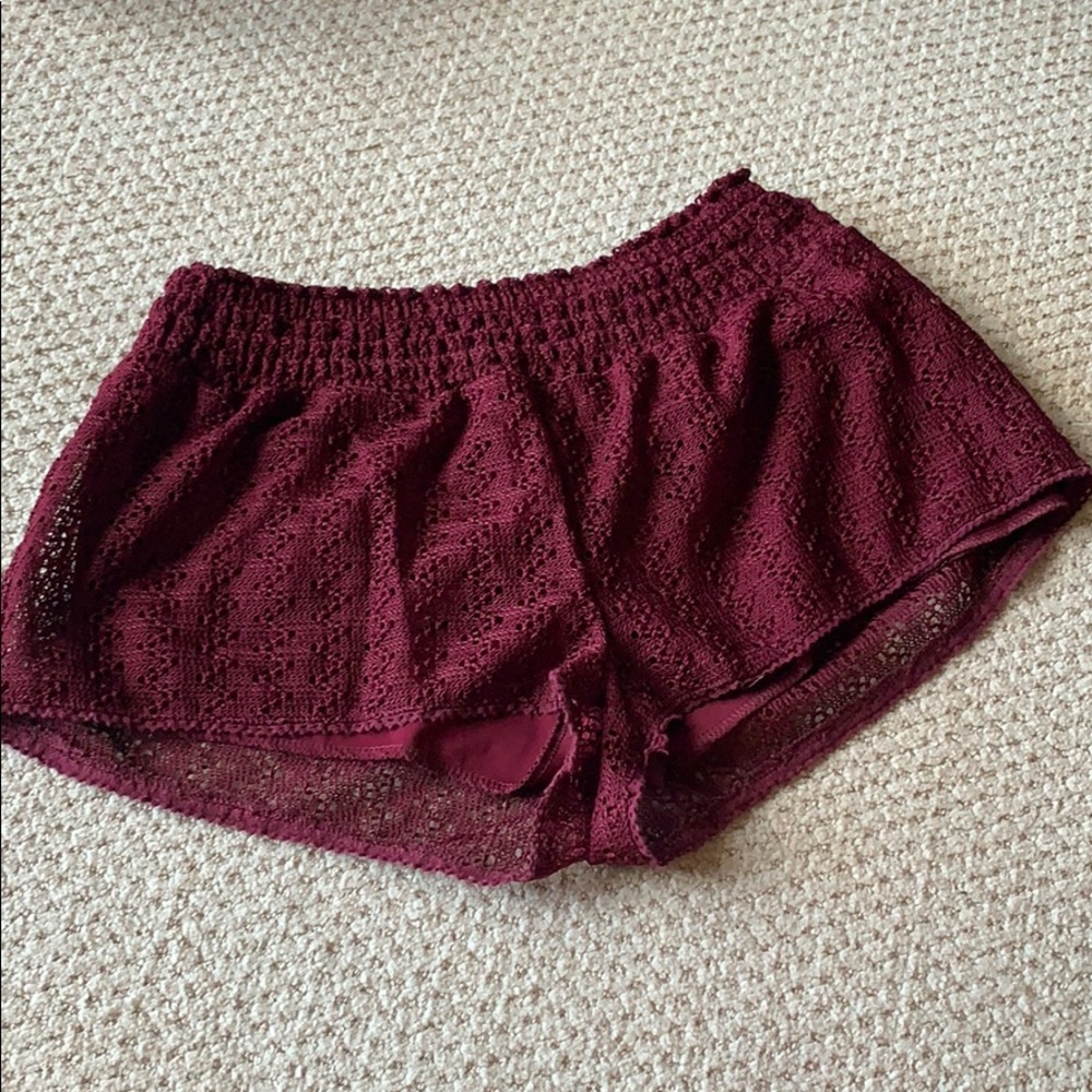 Burgundy Cloth Shorts